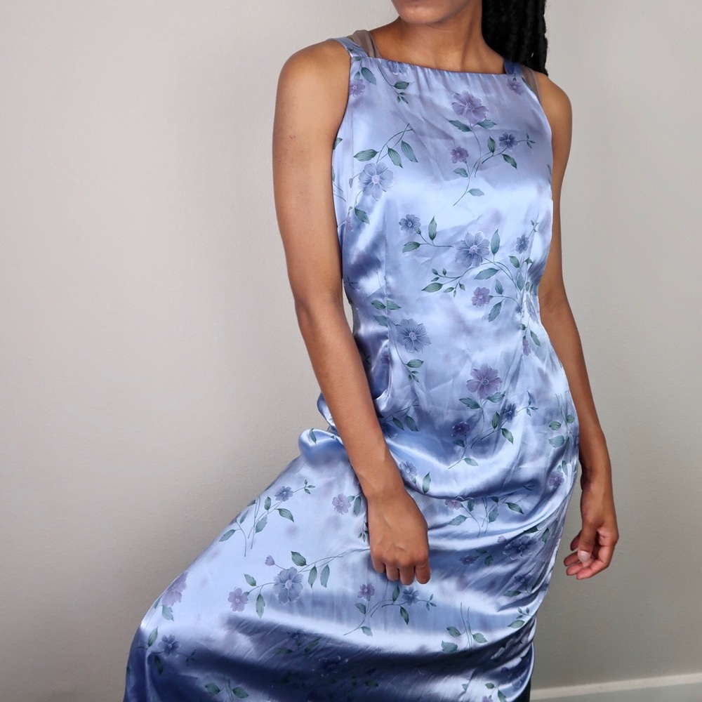 Blue floral vintage breakin loose long dress 7/8